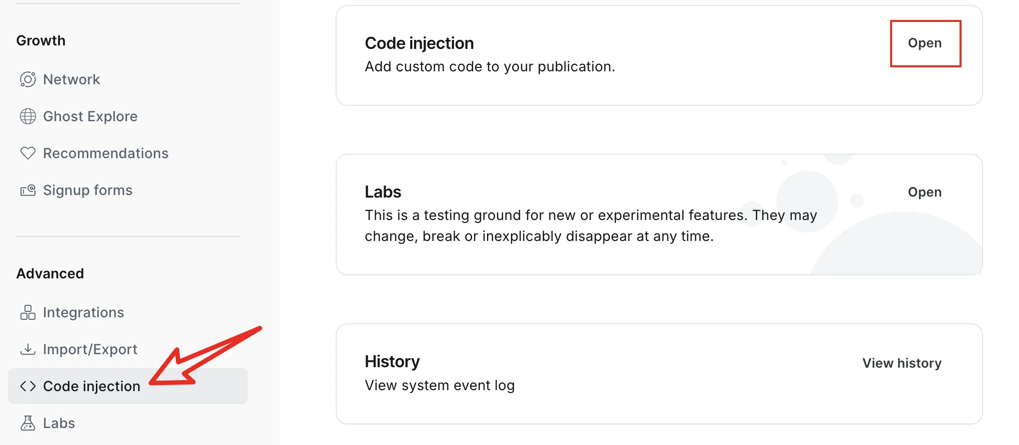 Ghost Blog Code Injection