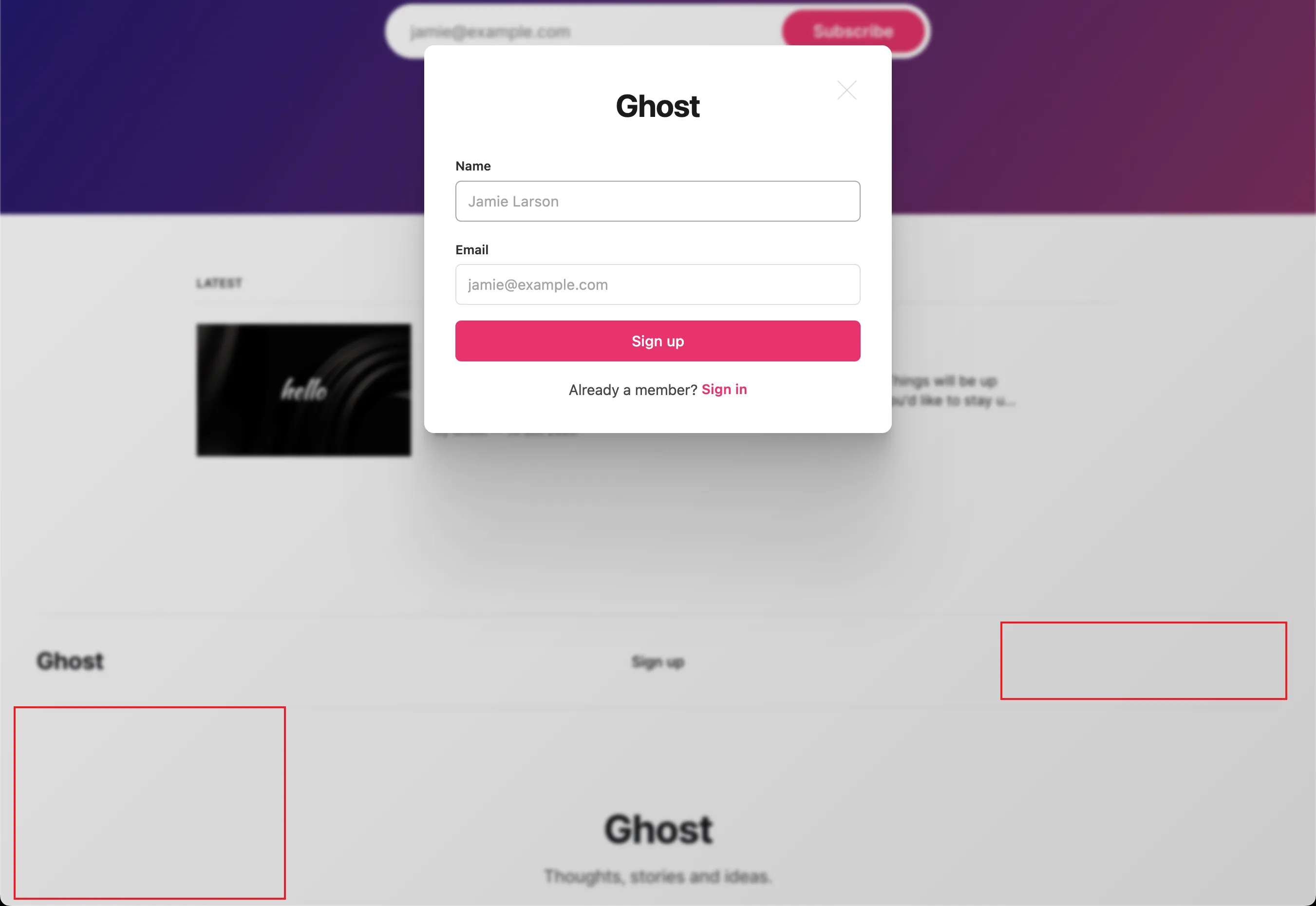 Powered by Ghost Removed