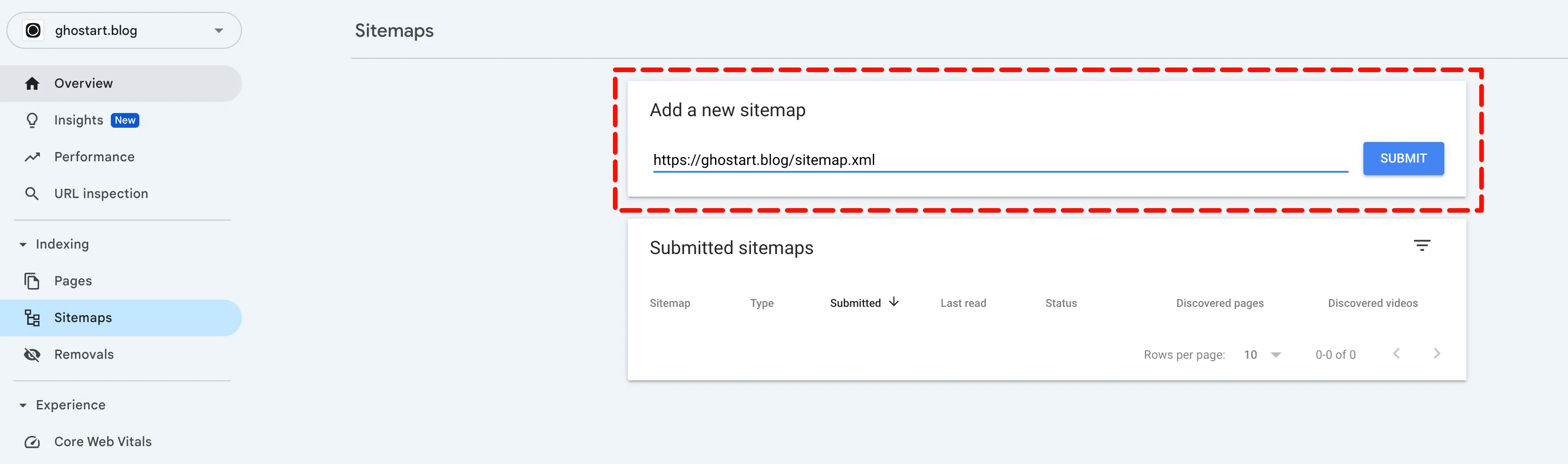 Submit Sitemap